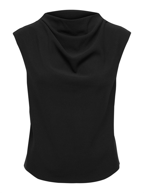 Only Shakia Top med Vandfald Hals, Sort